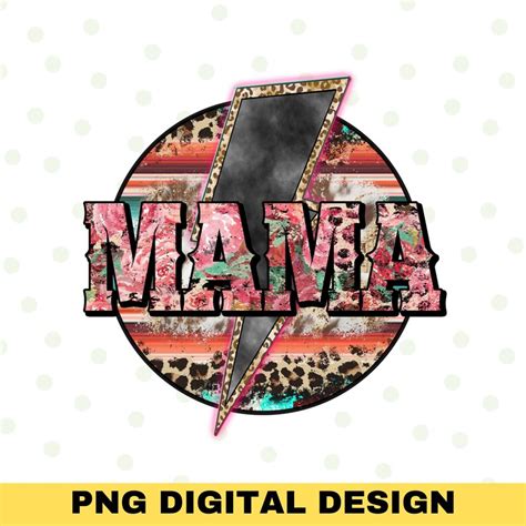 Mama Lightning Bolt Leopard Cheetah Png Sublimation Designs Etsy