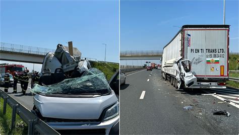 Accident pe autostrada A1 pe sensul de mers Timișoara spre Arad O