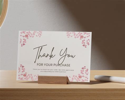 Editable Business Thank You Cards Small Business Thank You Card