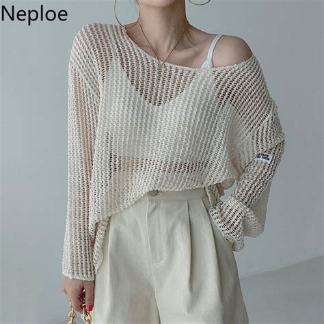 Neploe Fashion Y2K sweter dla kobiet koreańskie damskie swetry Oversize