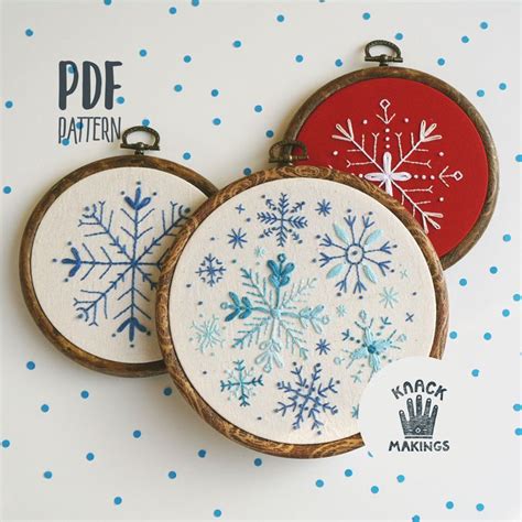 Embroidery Pattern Snowflake Collection PDF Embroidery Bundle