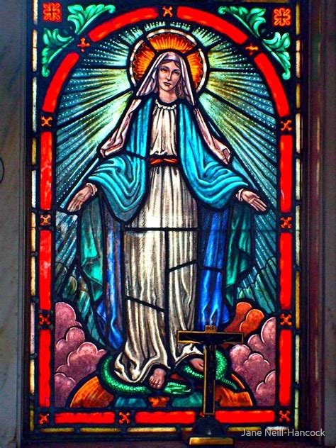 Stained Glass Window The Assumption Of Mary Canvas Print By