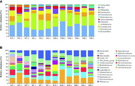 A Stacked Bar Graph Representing The Relative Abundance Of Each