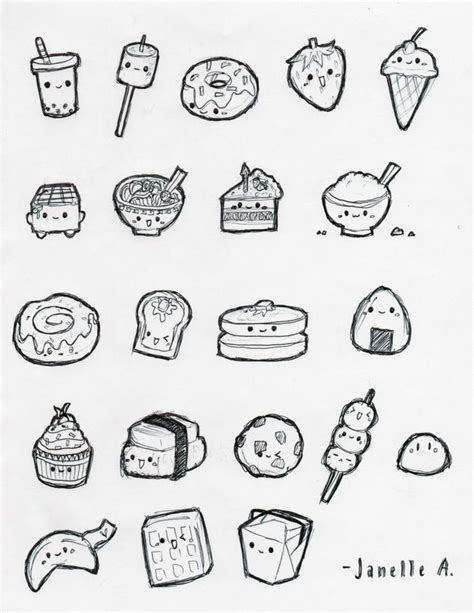 97 Simple Kawaii Food Coloring Pages Garabatos Deunmuro