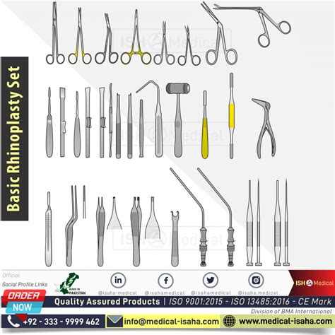 Basic Rhinoplasty Surgery Set Handmade Tools Isaha Medical