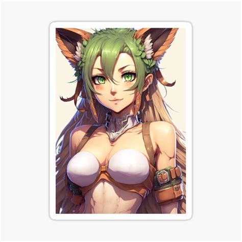 "Cute Green Hair Anime Girl Character" Sticker for Sale by rmsgraphics | Redbubble