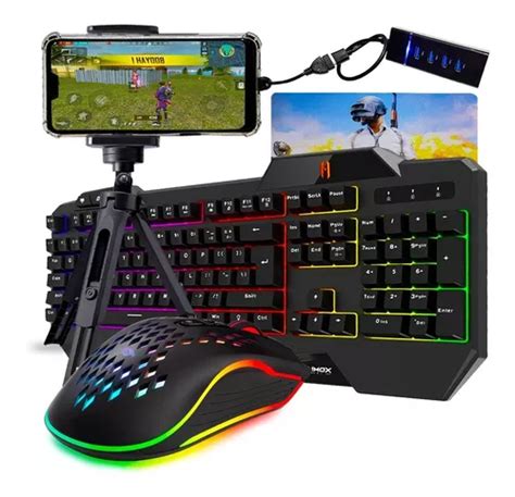 Kit Mobilador Gamer Completo Teclado E Mouse Para Celular