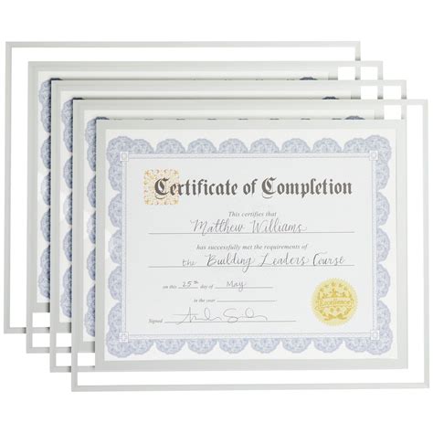 4 Pack 8 5x11 Glass Certificate Frames With Stand For Documents