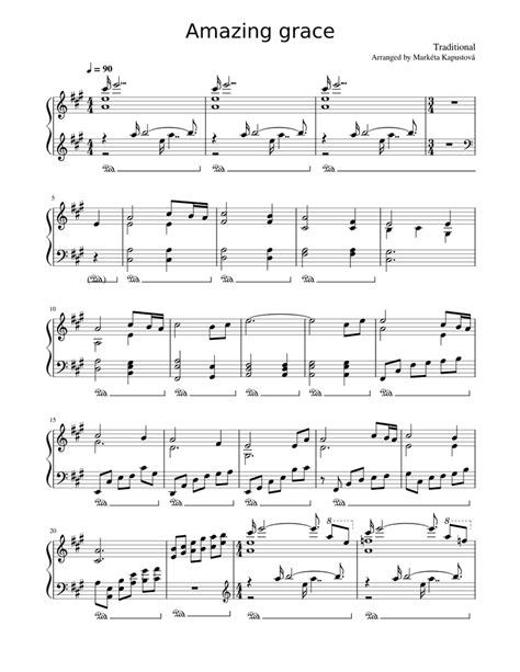 Amazing Grace Arrangement For Piano Solo Easy Sheet Music For Piano Solo