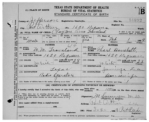 Examples Of Best Certificate Texas Birth Certificate