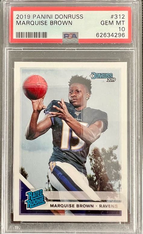 Panini Donruss Marquise Brown Rated Rookie Rc Psa