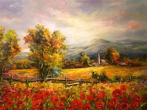 Apus Cu Maci Tablouri De Suflet Si Vis Landscape Paintings