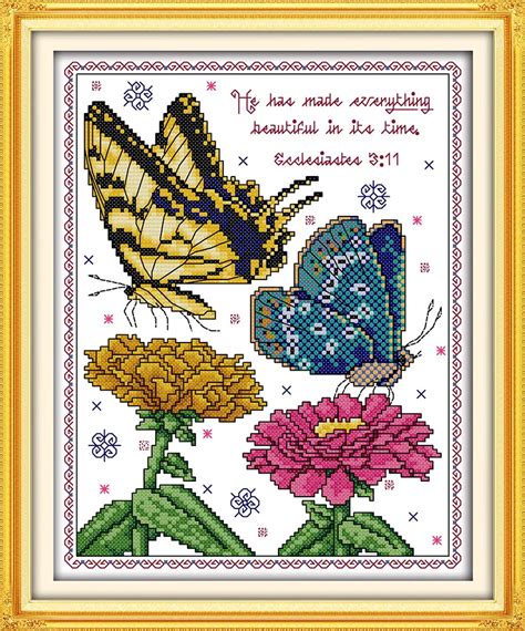 Butterflies Counted Printed On Fabric Dmc Ct Ct Cross Stitch