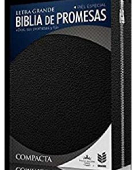 Biblia letra grande compacta edición promesas con cierre Tapa piel