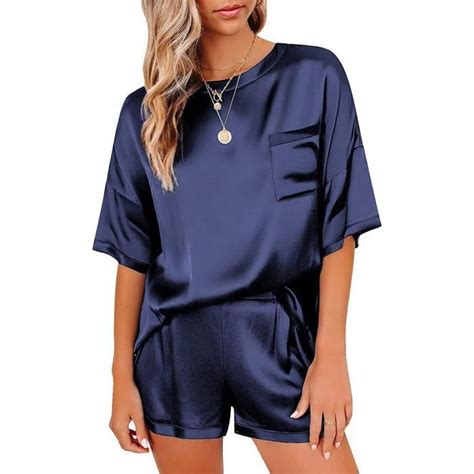 Ensemble De Pyjama Femme Manches Courtes Pyjamas Pour Femme En Satin