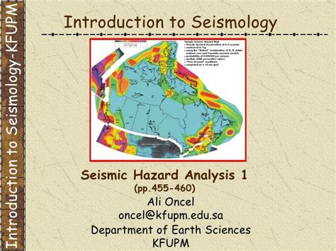 Seismic Hazard Analysis 1