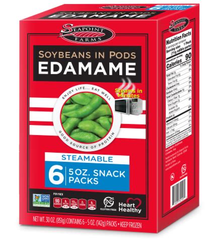 Seapoint Farms Edamame Soybeans In Pods Snack Packs 6 Ct 5 Oz Kroger