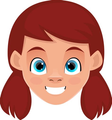 Little girl face expressions clipart design illustration 9398187 PNG