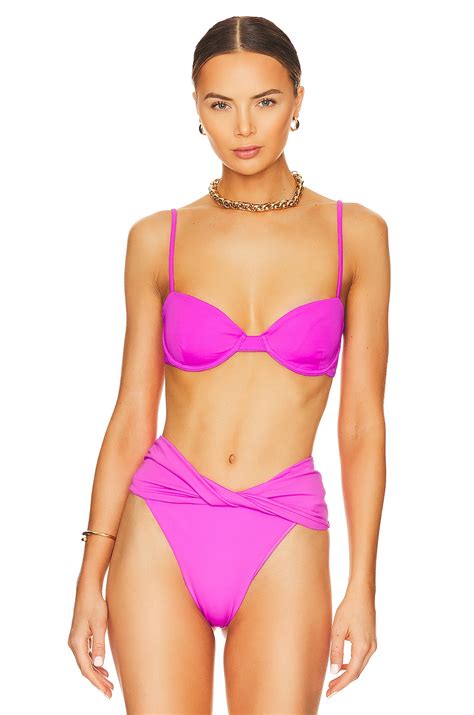 Agua Bendita X Revolve Irene Bikini Top In Vita Solid Fuchsia Revolve