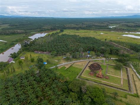 Aerial View Of Muara Takus Temple In Riau Province Indonesia Stock