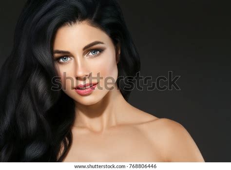 Black Hair Woman Beautiful Brunette Hairstyle Foto Stok Shutterstock