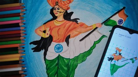 How To Draw Bharat Mata Imase Part 2 Independence Day Special Drawing Bharat Mata Sketch