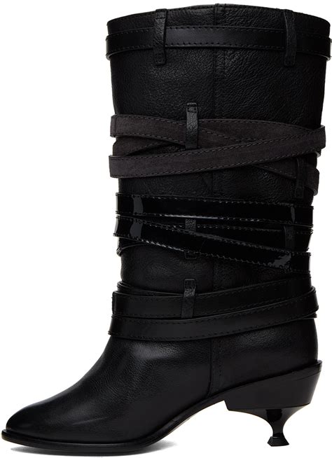 Kiko Kostadinov Black Quad Belt Boots Kiko Kostadinov