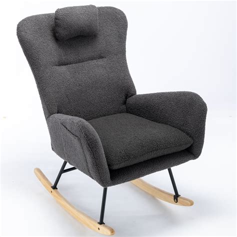 355 Inch Ergonomics Rocking Chair With Pocket Soft Rocking Chair With