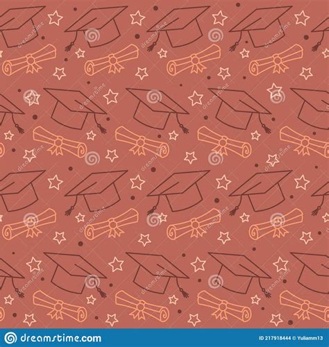 Seamless Graduation Celebration Pattern Background Cartoon Vector 67894087