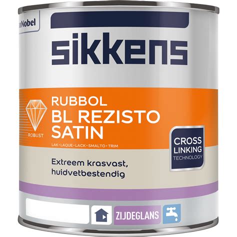 Sikkens Rubbol BL Rezisto Satin Acryl 1L crème wit RAL9001