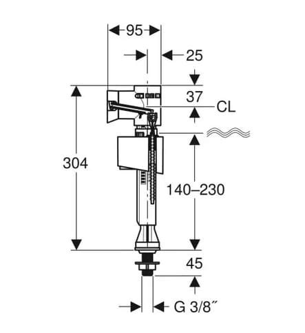 Geberit Zawór napełniający uniwersalny Impuls Basic typ 340 3 8