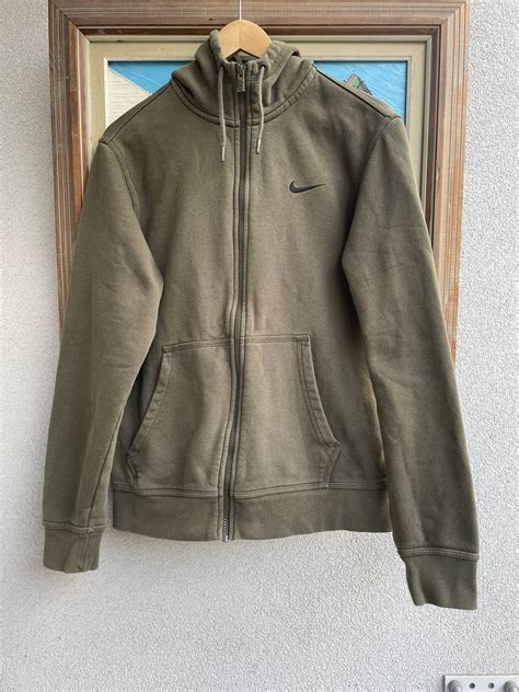 Nike Nike Vintage Y2k Olive Color Mini Swoosh Zip Hoodie Rare Grailed