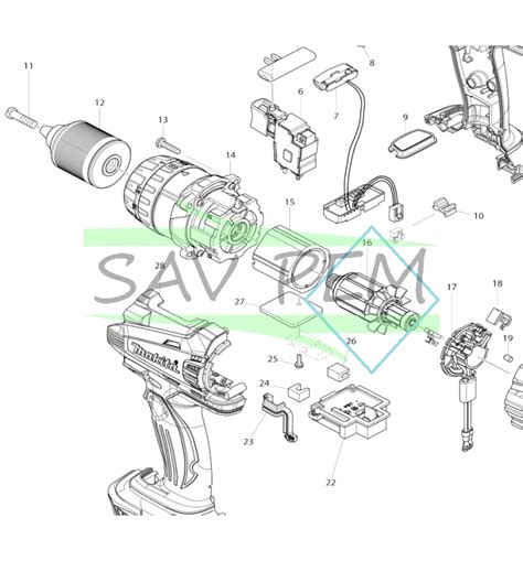 Induit Pour Perceuse Visseuse MAKITA BDF458 DHP458