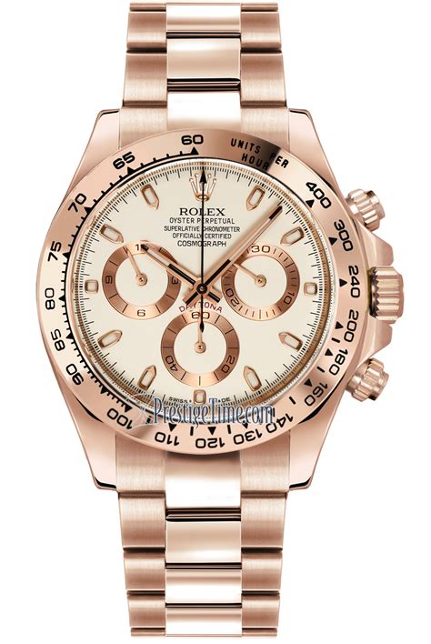 116505 Ivory Index Rolex Cosmograph Daytona Everose Gold Mens Watch