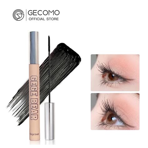 GECOMO Waterproof Mascara Fine Brush Head Long Lasting Thick Curly Eye