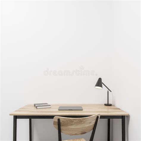 Minimalistic White Home Home Office Interior Stock Illustration ...