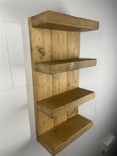 Rustic Wall Shelving Chunky Rustic Bathroom Shelving Etsy Uk Rustic Shelves Rustic Bathroom