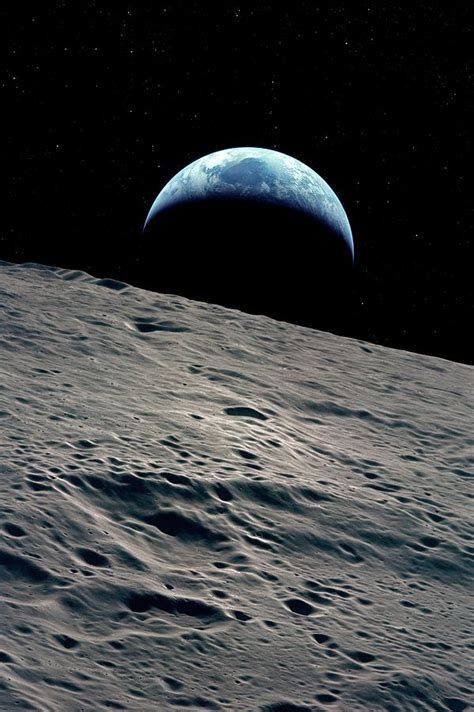 Earthrise Over The Moon Photograph By Detlev Van Ravenswaay Pixels