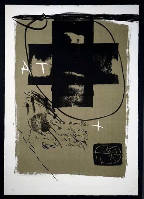 Antoni T Pies Homage To Picasso Lithograph By Antoni Tapies