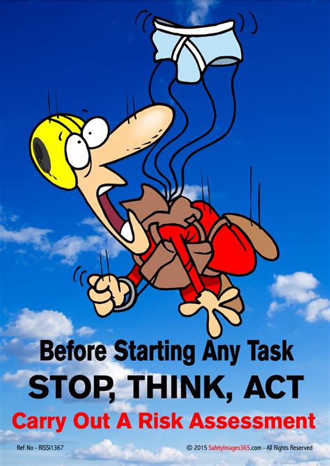 Risk Assessment Safety Posters Stop Think Act Carry Out Safety