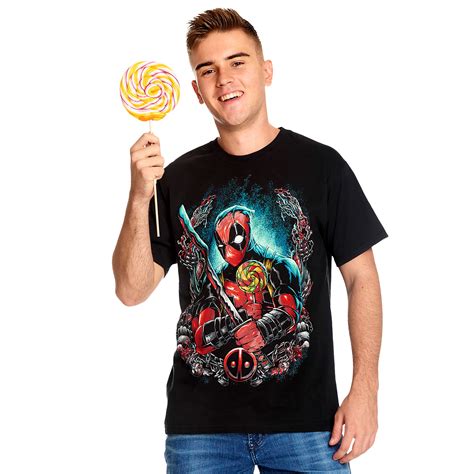 Deadpool Lollipop T Shirt Schwarz Elbenwald