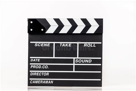 Movie Clappers Open And Close Isolated On White Background Shown Slate