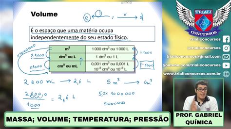 Massa Volume Temperatura E Press O Prof Gabriel Zayed Qu Mica