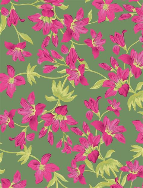 Floral Hand Painted By Olisia Design Seamless Repeat Royalty Free Stock