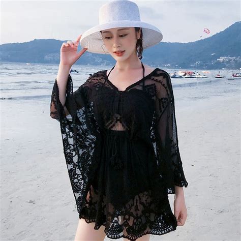 Kotilo Bikini Top Bottom Batwing Sleeve Lace Top Set Yesstyle