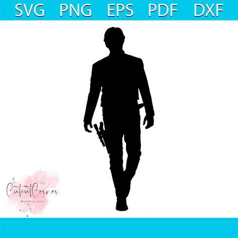 Han Solo Svg Free Star Wars Svg Silhouette Instant Downlo Inspire