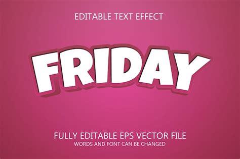 Premium Vector Friday Text Effect