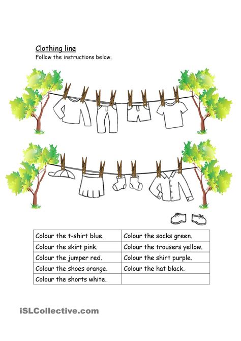 Clothing Worksheet Worksheets Samples