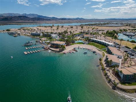 Lake Havasu City Drone Image Of The Marina Area Stock Photo Image Of