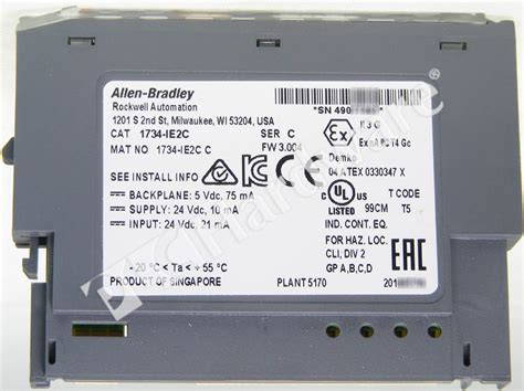 PLC Hardware: Allen-Bradley 1734-IE2C POINT I/O Analog Current Input Module